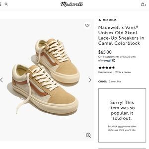 madewell x vans camel colorblock